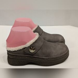 NWT Baretraps Women's 6 Mei Mushroom Gray Sherling Lined Clogs